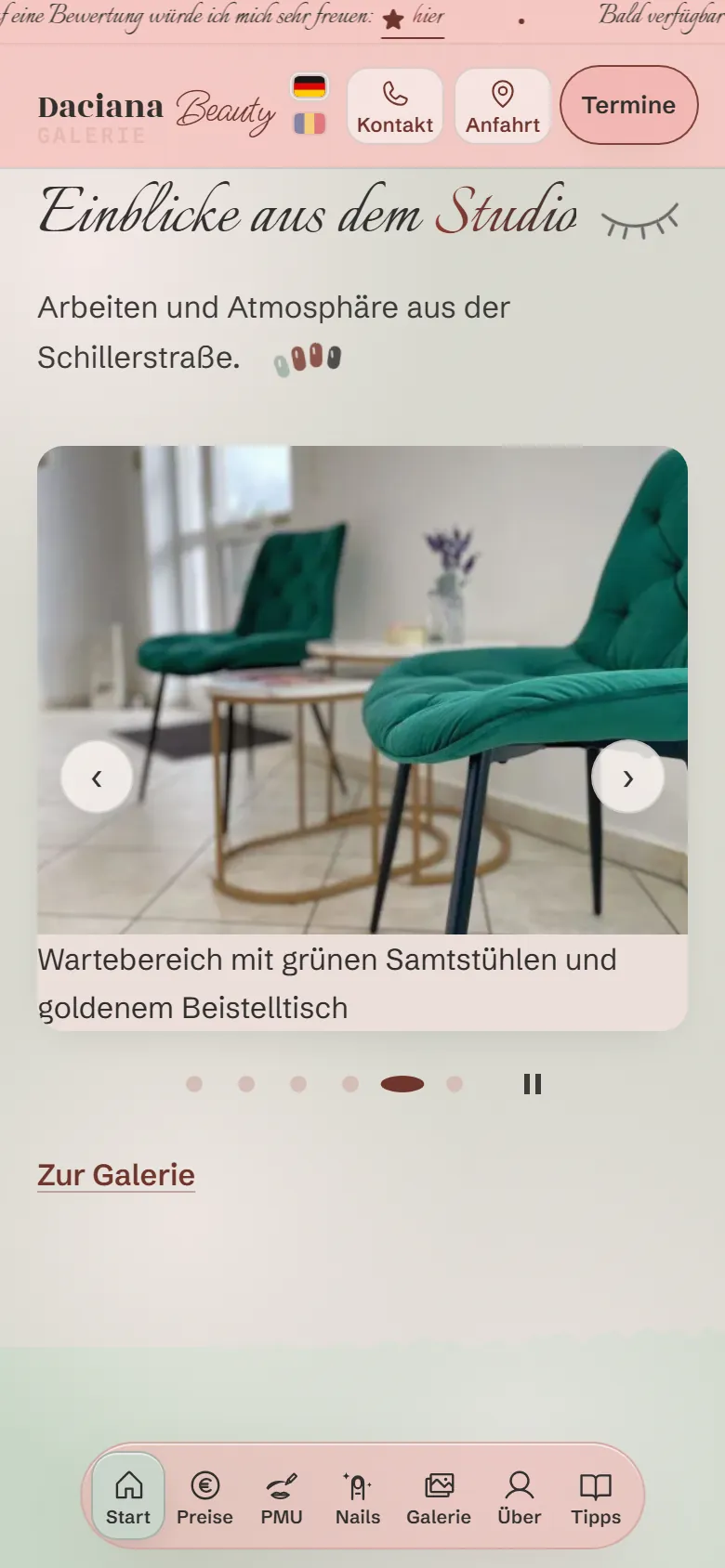 Galerie-Teaser der neuen Startseite